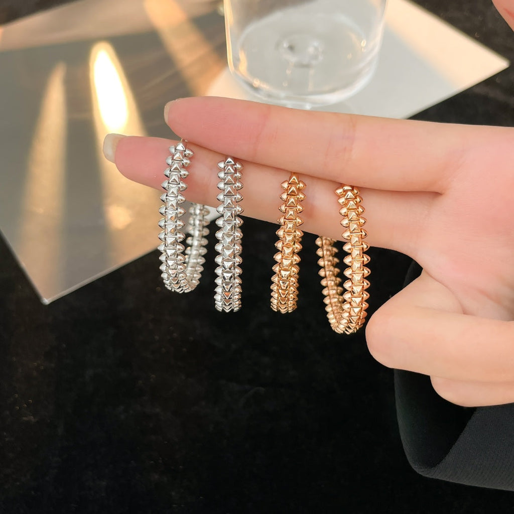 [LUXE JEWELRY] CLASH HOOP LARGE EARRINGS