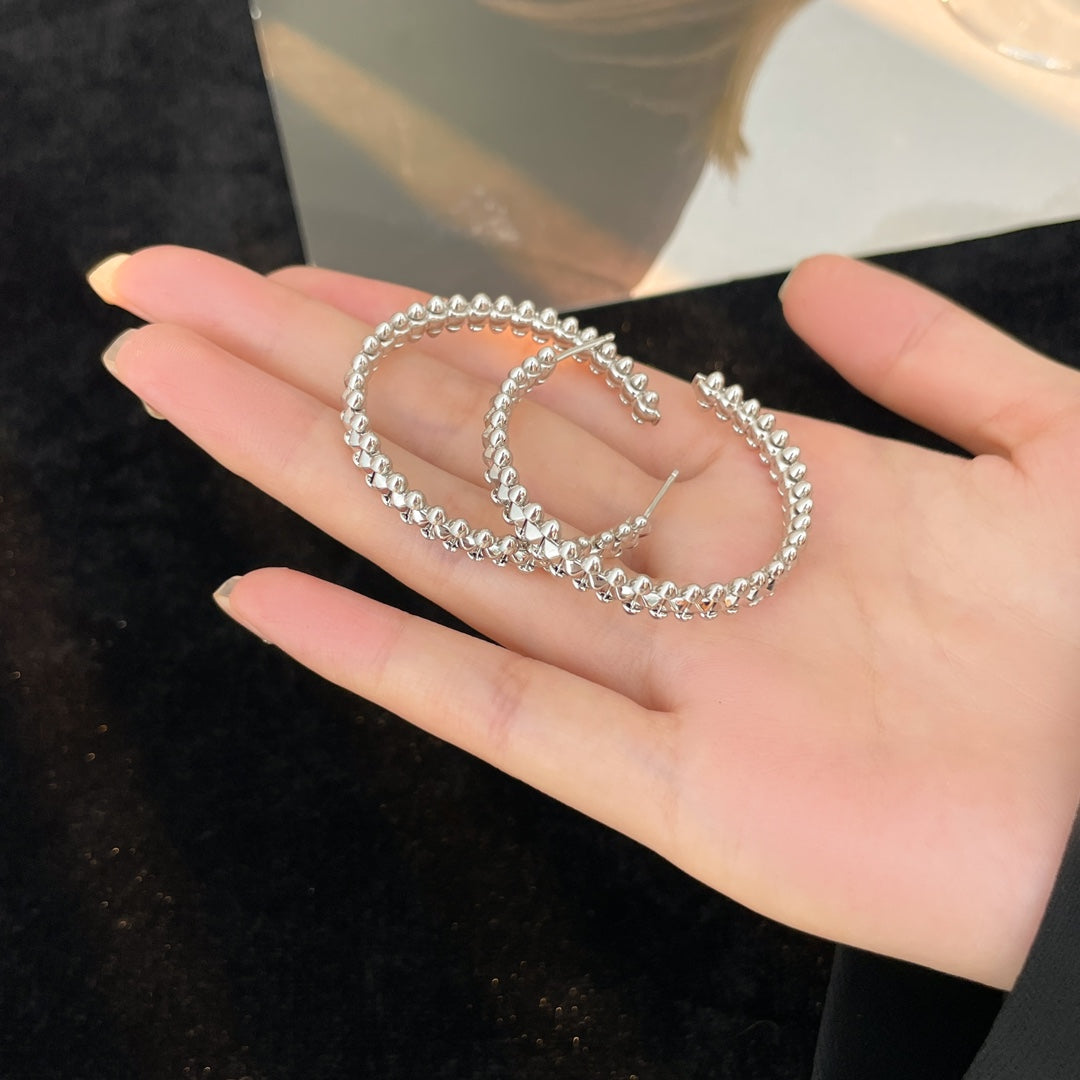 [LUXE JEWELRY] CLASH HOOP LARGE EARRINGS