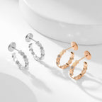 [LUXE JEWELRY]BEE LOVE DIAMOND HOOP EARRINGS