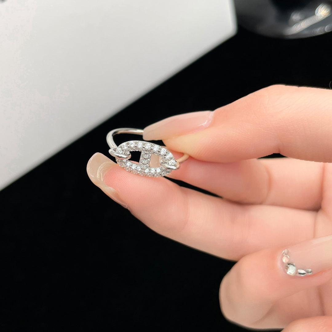 [LUXE JEWELRY]RONDE SMALL SILVER DIAMOND RING