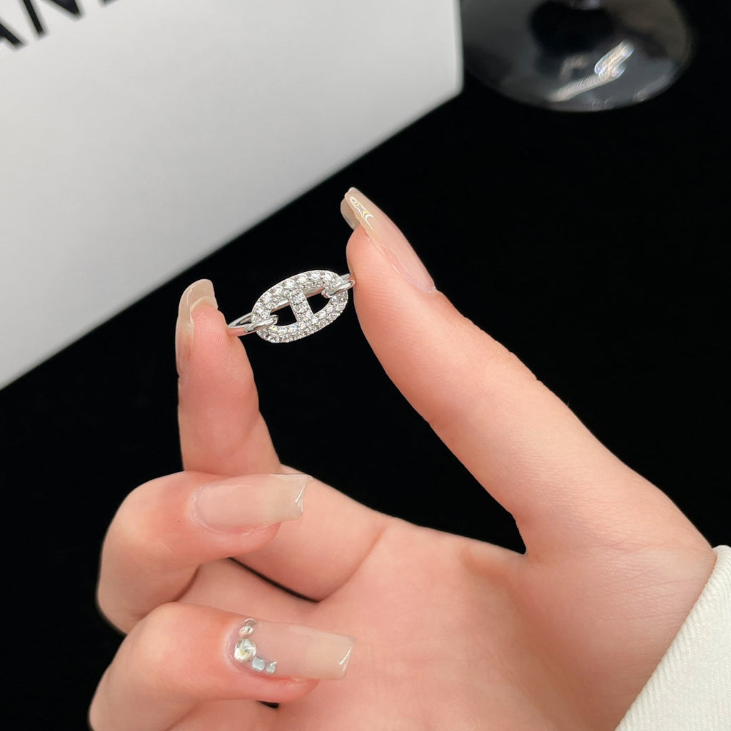 [LUXE JEWELRY]RONDE SMALL SILVER DIAMOND RING