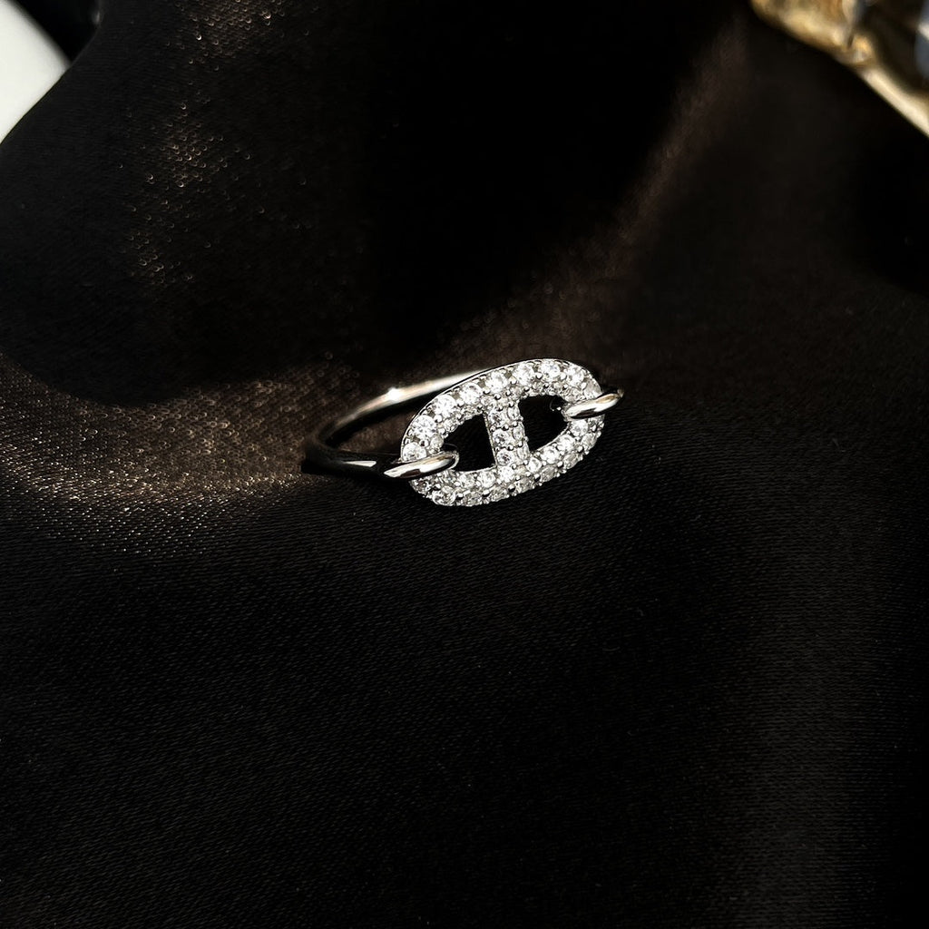 [LUXE JEWELRY]RONDE SMALL SILVER DIAMOND RING