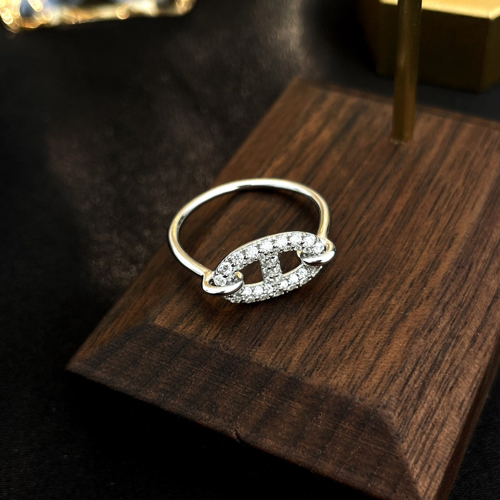 [LUXE JEWELRY]RONDE SMALL SILVER DIAMOND RING