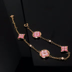 [LUXE JEWELRY]STAR AND SUN 4 MOTIF PINK MOP PINK GOLD BRACELET