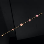 [LUXE JEWELRY]STAR AND SUN 4 MOTIF PINK MOP PINK GOLD BRACELET
