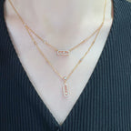 [Luxe Jewellery] MOVE 2 ROW DIAMOND NECKLACE