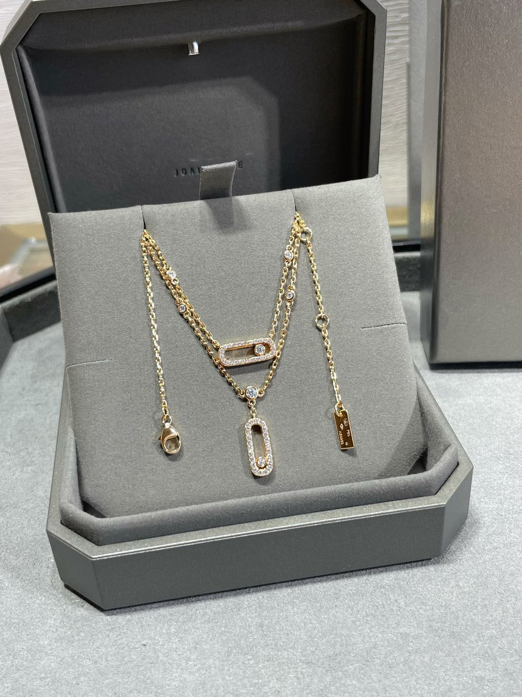 [Luxe Jewellery] MOVE 2 ROW DIAMOND NECKLACE