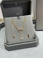 [Luxe Jewellery] MOVE 2 ROW DIAMOND NECKLACE