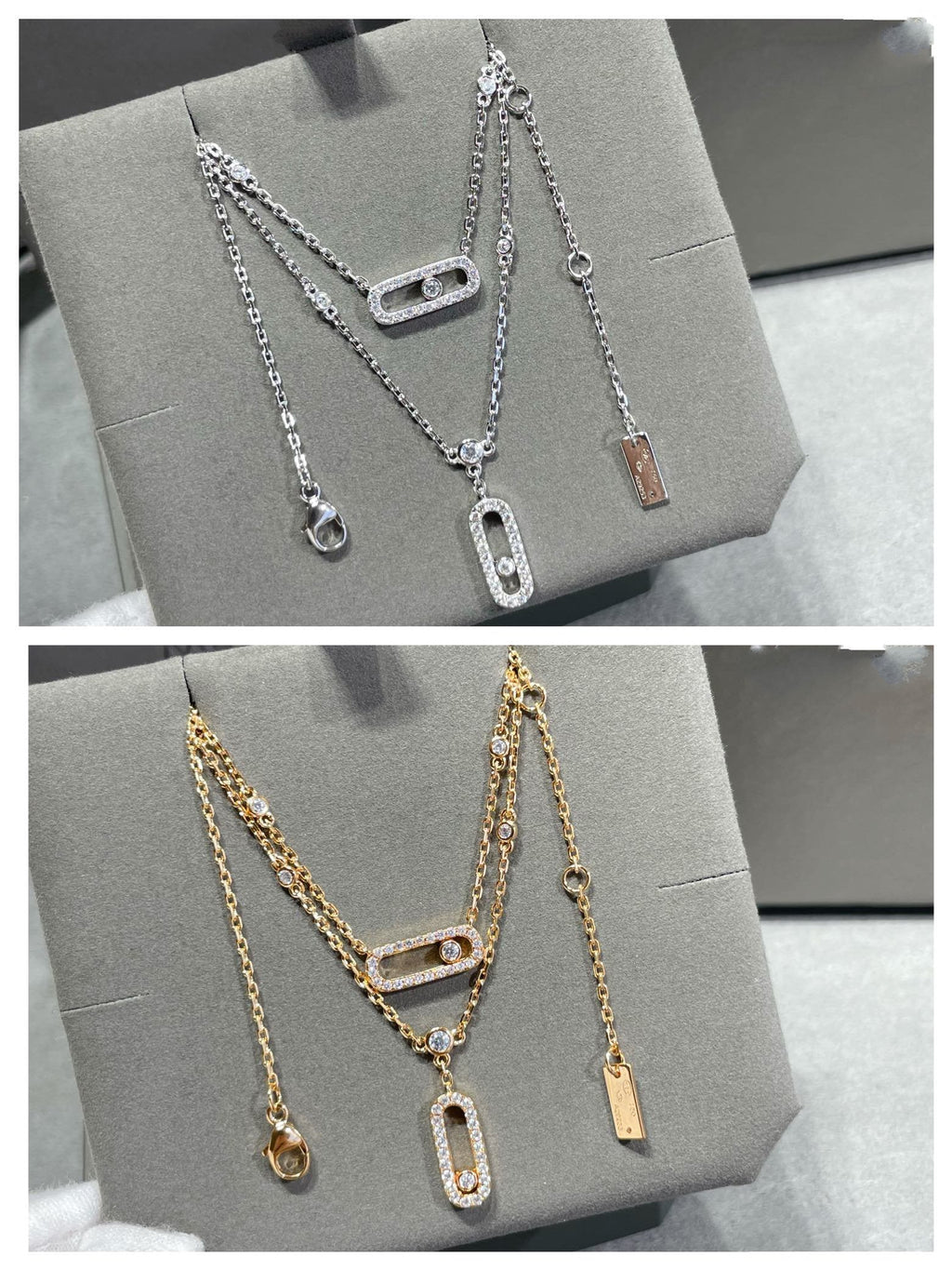 [Luxe Jewellery] MOVE 2 ROW DIAMOND NECKLACE
