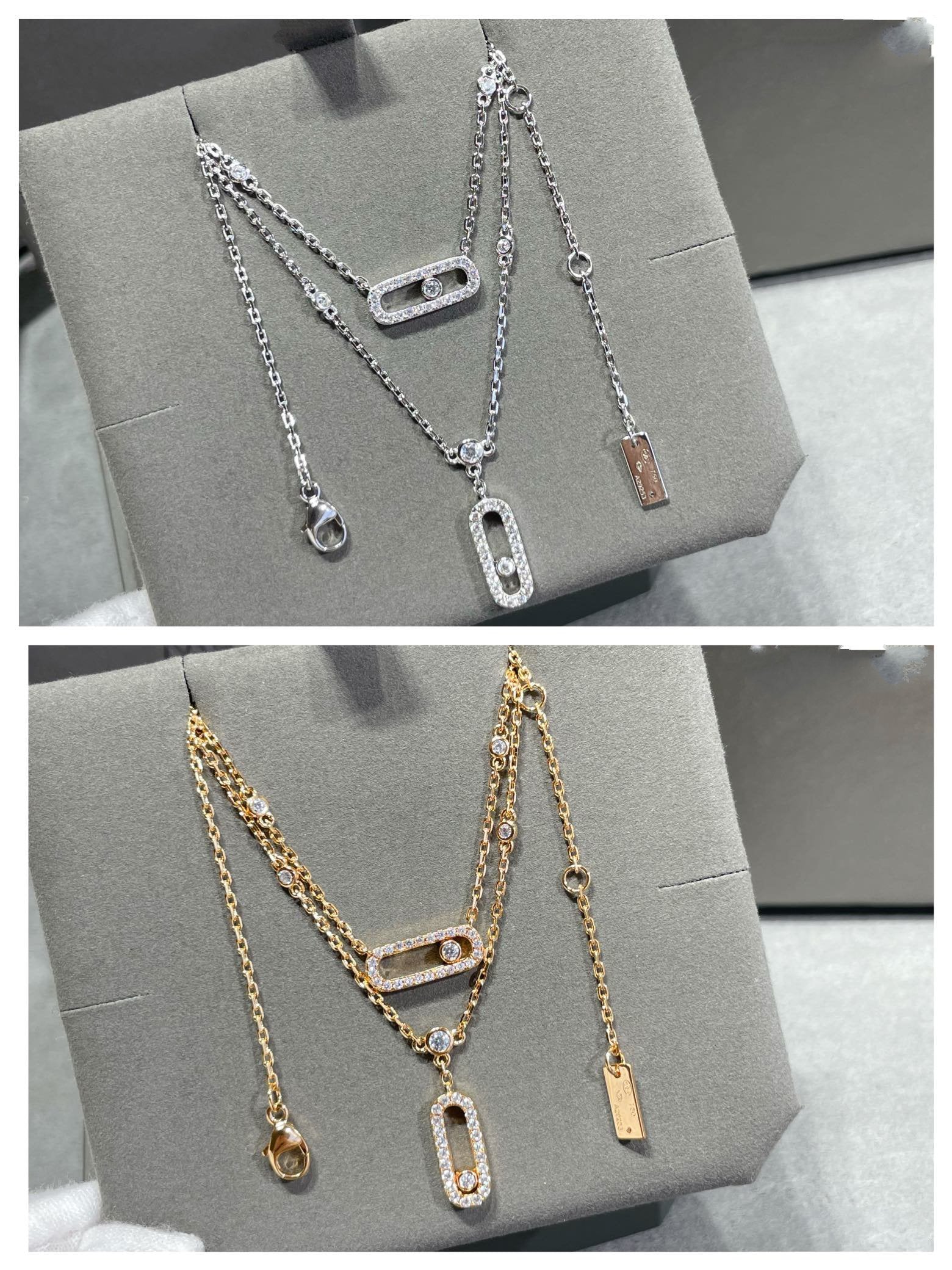 [Luxe Jewellery] MOVE 2 ROW DIAMOND NECKLACE