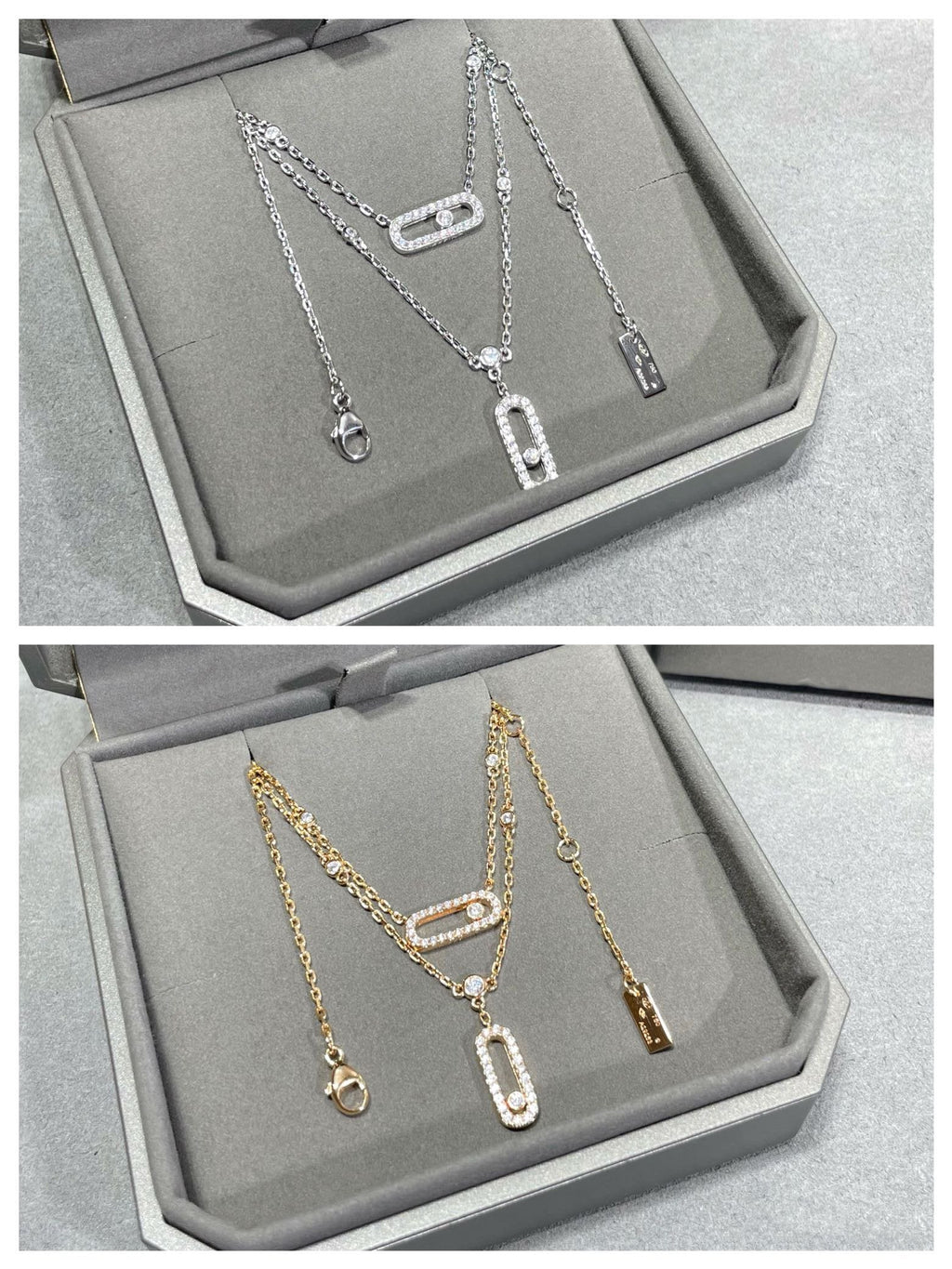 [Luxe Jewellery] MOVE 2 ROW DIAMOND NECKLACE