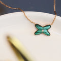 [LUXE JEWELRY]JEUX MALACHITE 1 DIAMOND PINK GOLD NECKLACE