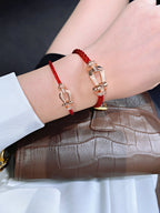 [LUXE JEWELRY]FORCE 10 HALF DIAMOND PINK GOLD RED CORDERI LARGE AND MEDIUM MODEL