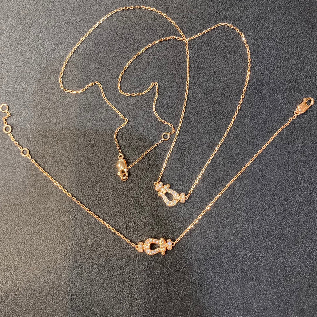 [LUXE JEWELRY]FORCE 10 DIAMOND PINK GOLD NECKLACE MINI MODEL