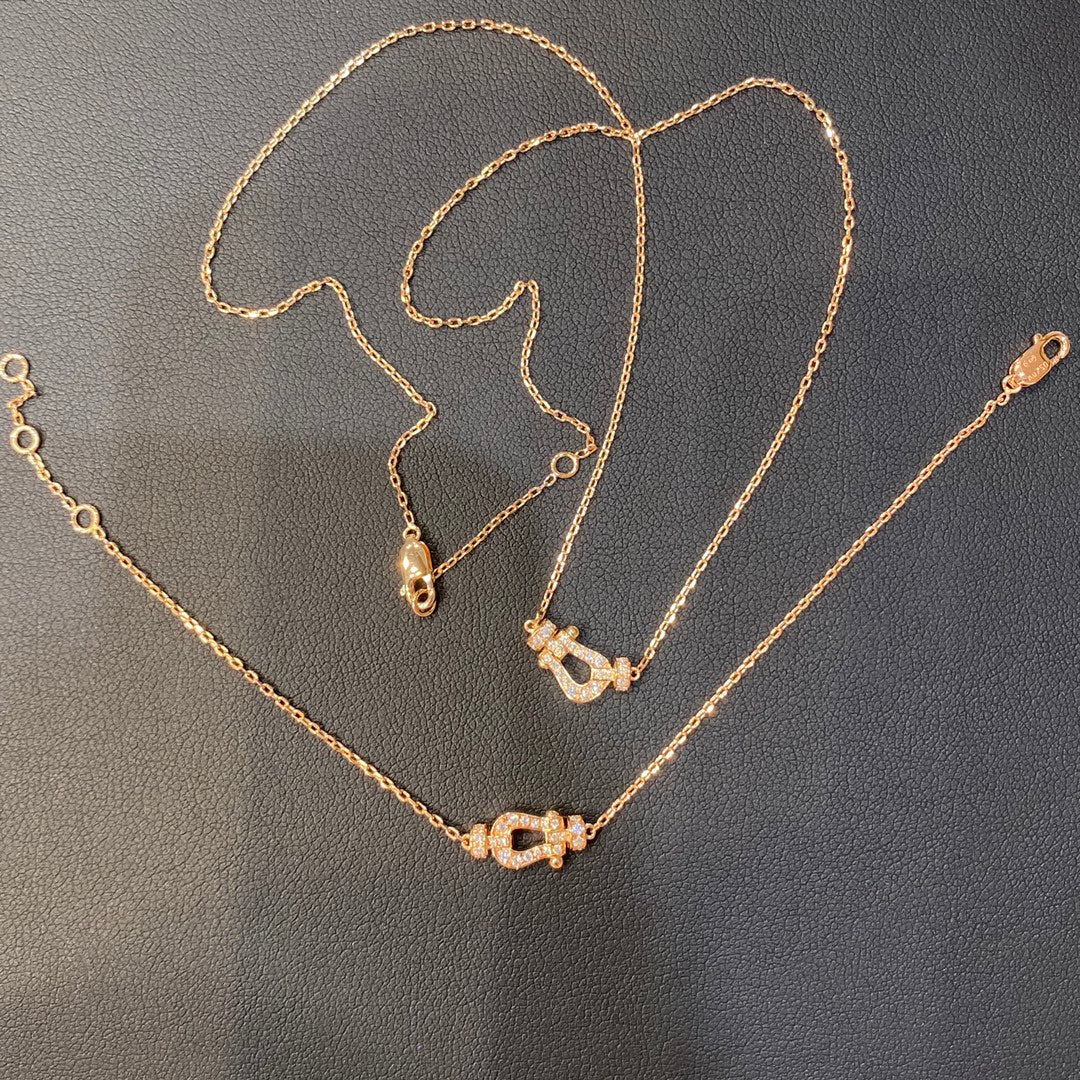 [LUXE JEWELRY]FORCE 10 DIAMOND PINK GOLD NECKLACE MINI MODEL