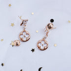 [LUXE JEWELRY]STAR AND SUN PINK GOLD MOP DROP EARRINGS