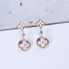 [LUXE JEWELRY]STAR AND SUN PINK GOLD MOP DROP EARRINGS