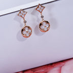 [LUXE JEWELRY]STAR AND SUN PINK GOLD MOP DROP EARRINGS