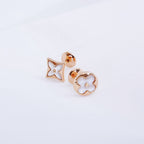 [LUXE JEWELRY]STAR AND SUN PINK GOLD MOP STUD EARRINGS