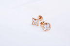 [LUXE JEWELRY]STAR AND SUN PINK GOLD MOP STUD EARRINGS