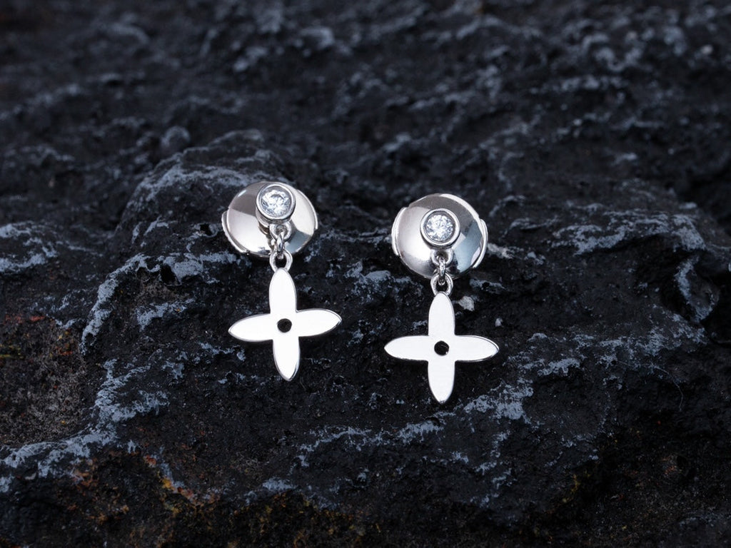 [LUXE JEWELRY]VIDYLLE SILVER DIAMOND MINI DROP EARRINGS
