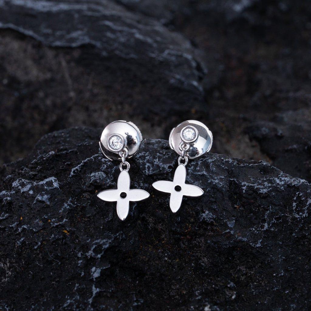 [LUXE JEWELRY]VIDYLLE SILVER DIAMOND MINI DROP EARRINGS