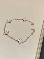[LUXE JEWELRY]STAR 4 MOTIF MOP DIAMOND PINK GOLD BRACELET