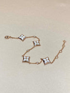 [LUXE JEWELRY]STAR 4 MOTIF MOP DIAMOND PINK GOLD BRACELET