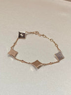 [LUXE JEWELRY]STAR 4 MOTIF MOP DIAMOND PINK GOLD BRACELET