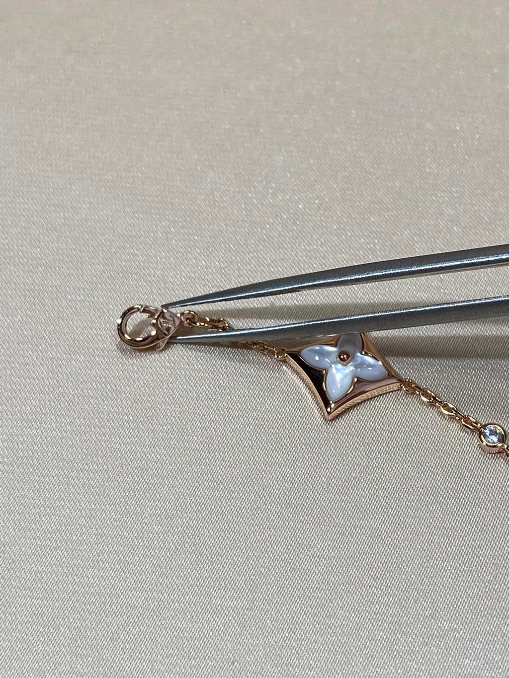 [LUXE JEWELRY]STAR 4 MOTIF MOP DIAMOND PINK GOLD BRACELET