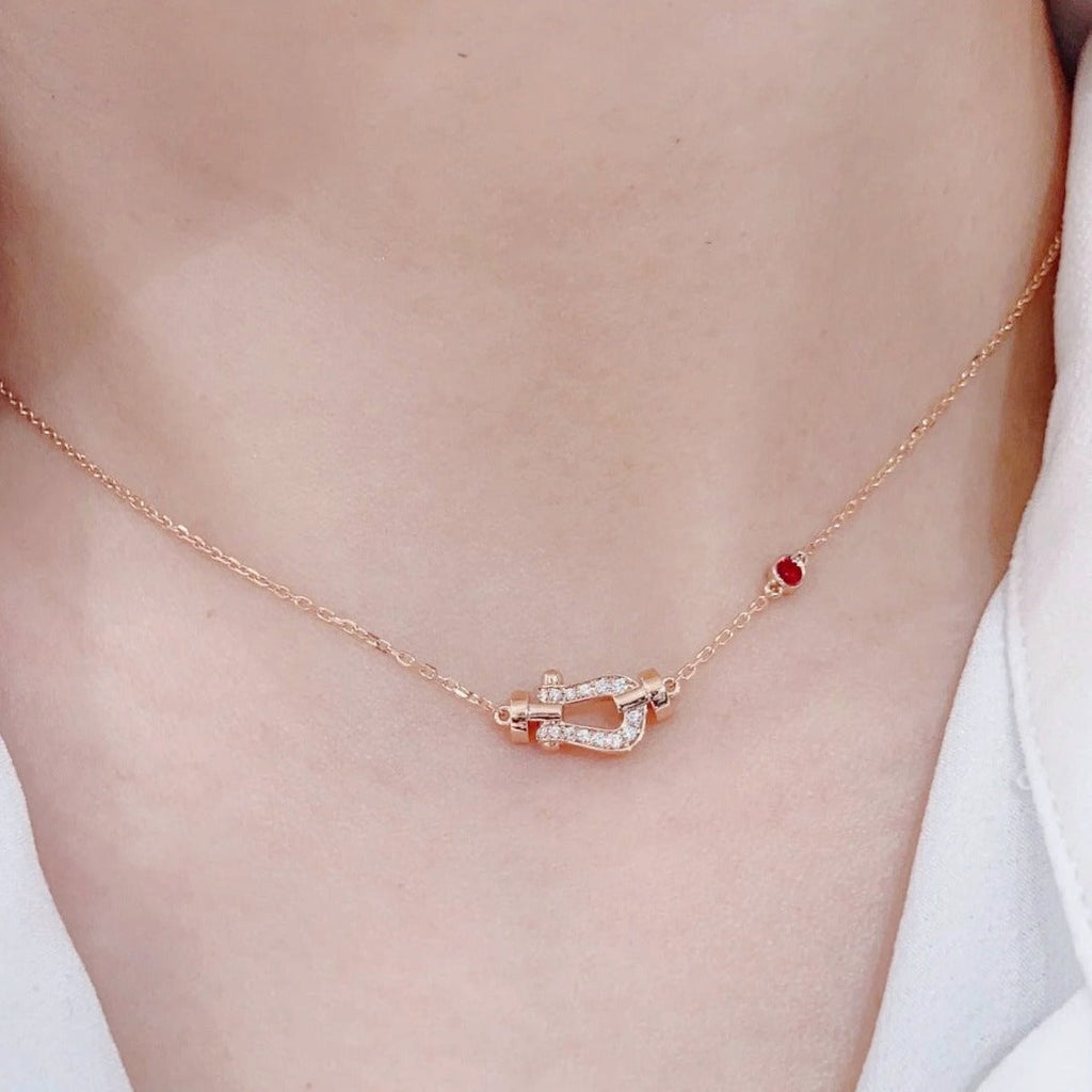 [LUXE JEWELRY]FORCE 10 DIAMOND PINK GOLD NECKLACE