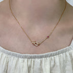 [LUXE JEWELRY]FORCE 10 DIAMOND PINK GOLD NECKLACE