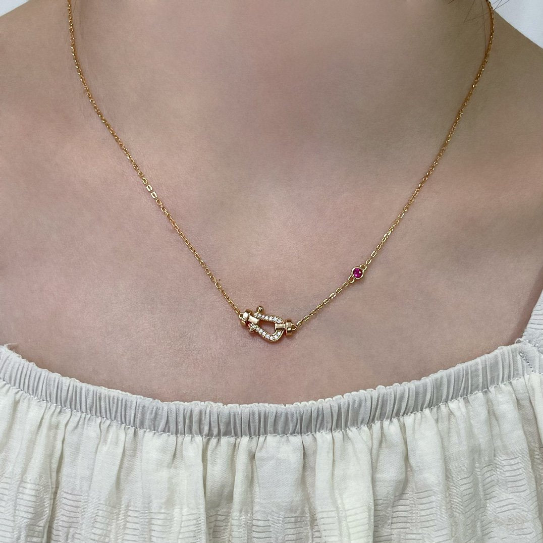 [LUXE JEWELRY]FORCE 10 DIAMOND PINK GOLD NECKLACE