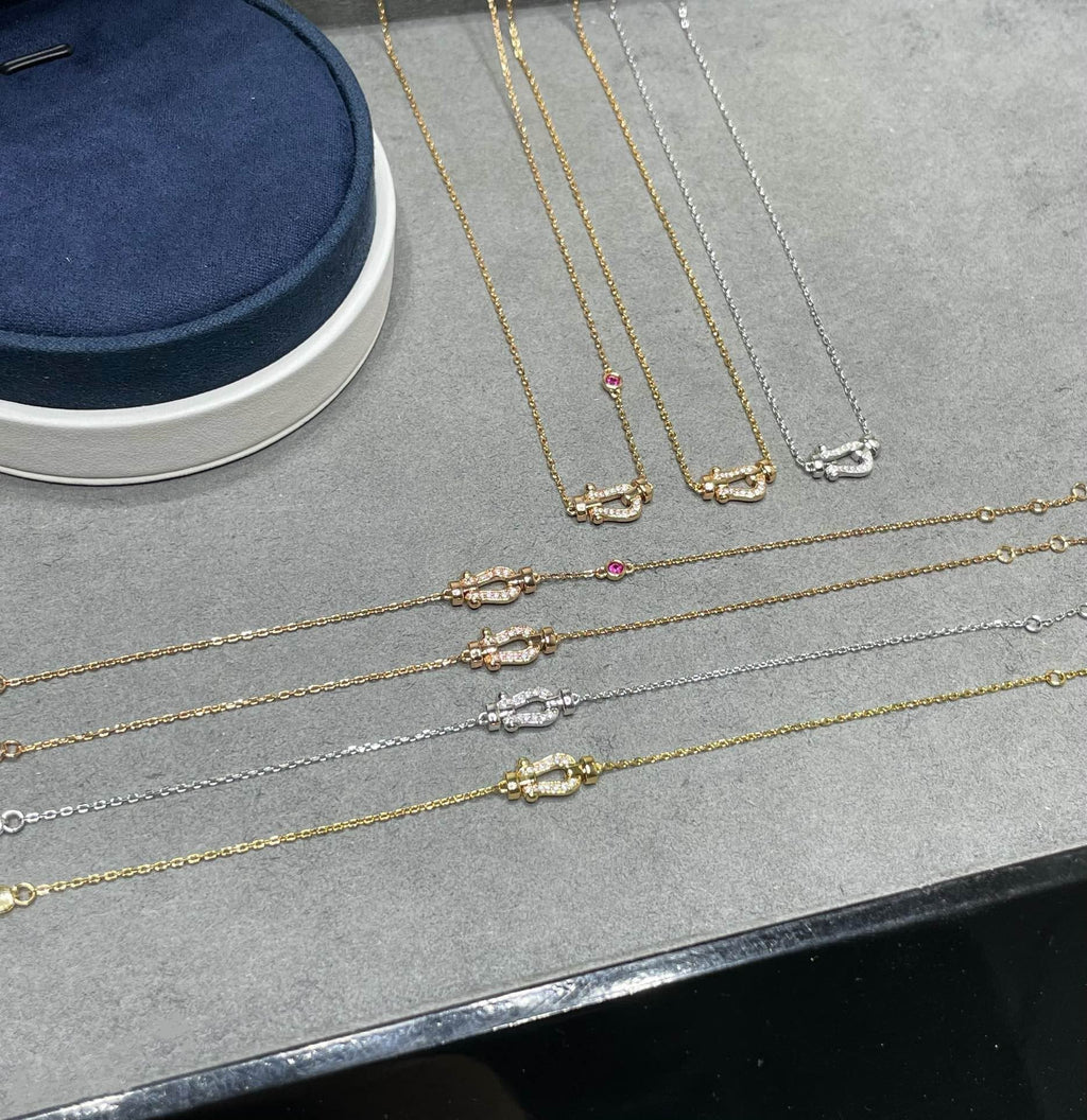 [LUXE JEWELRY]FORCE 10 DIAMOND PINK GOLD NECKLACE