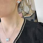 [LUXE JEWELRY]POP H SKY BLUE NECKLACE