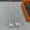 [LUXE JEWELRY]POP H SKY BLUE NECKLACE