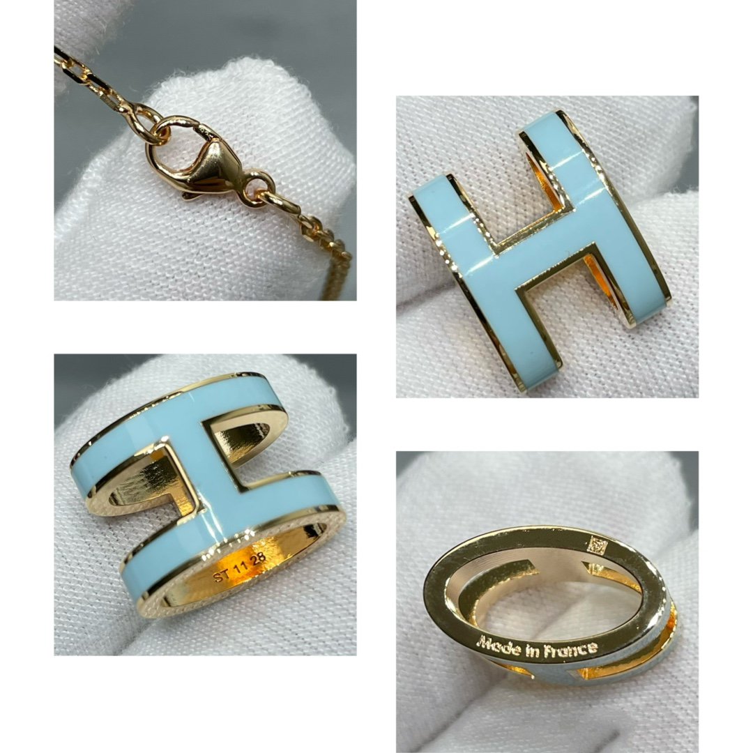 [LUXE JEWELRY]POP H SKY BLUE NECKLACE