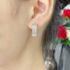 [LUXE JEWELRY] LOVE 5.5MM DIAMOND PAVED EARRINGS