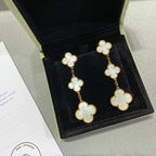 [LUXE JEWELRY]CLOVER MOP 3 MOTIFS GOLD EARRINGS