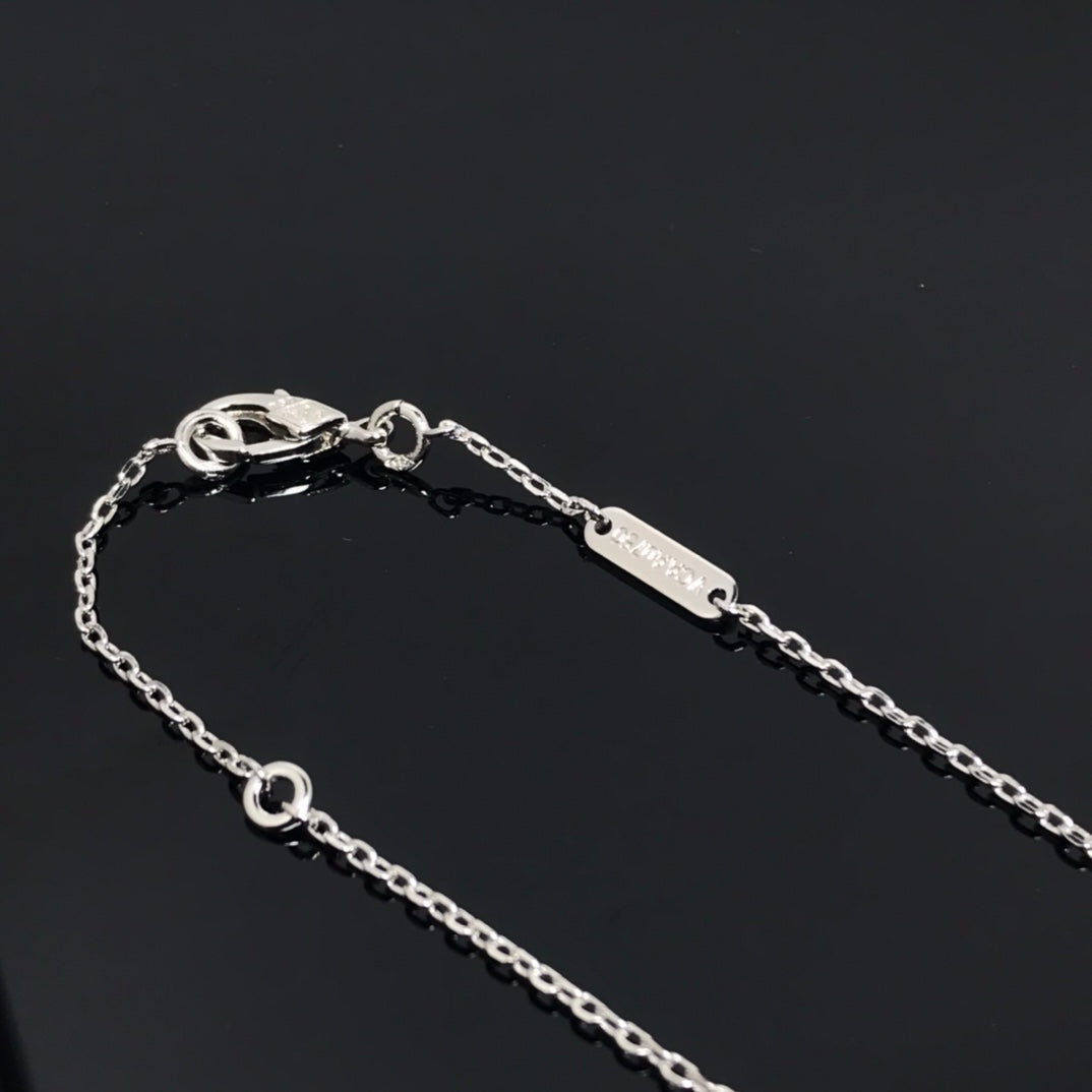 [LUXE JEWELRY]CLOVER PIETERSITE SILVER LONG NECKLACE
