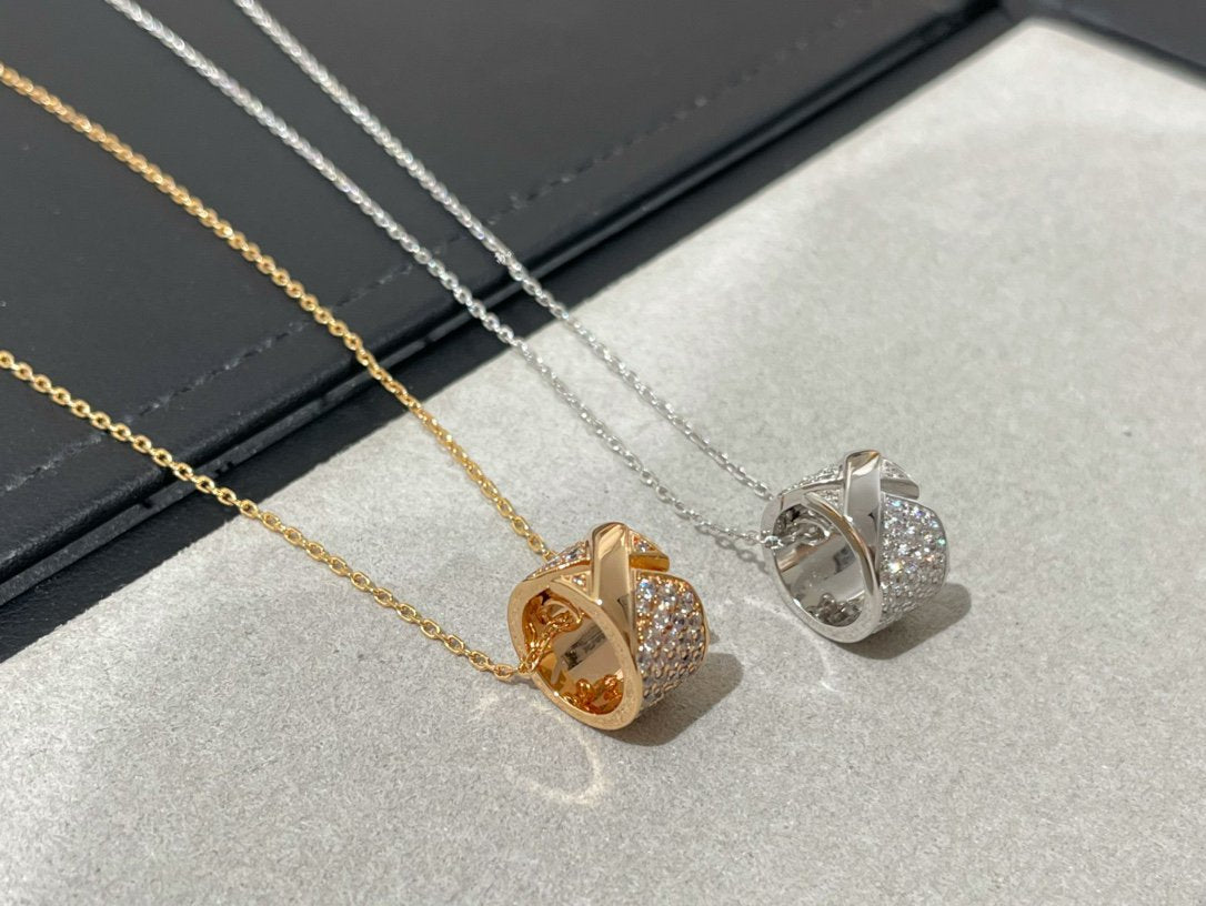 [LUXE JEWELRY]LIENS EVIDENCE DIAMOND PAVED NECKLACE