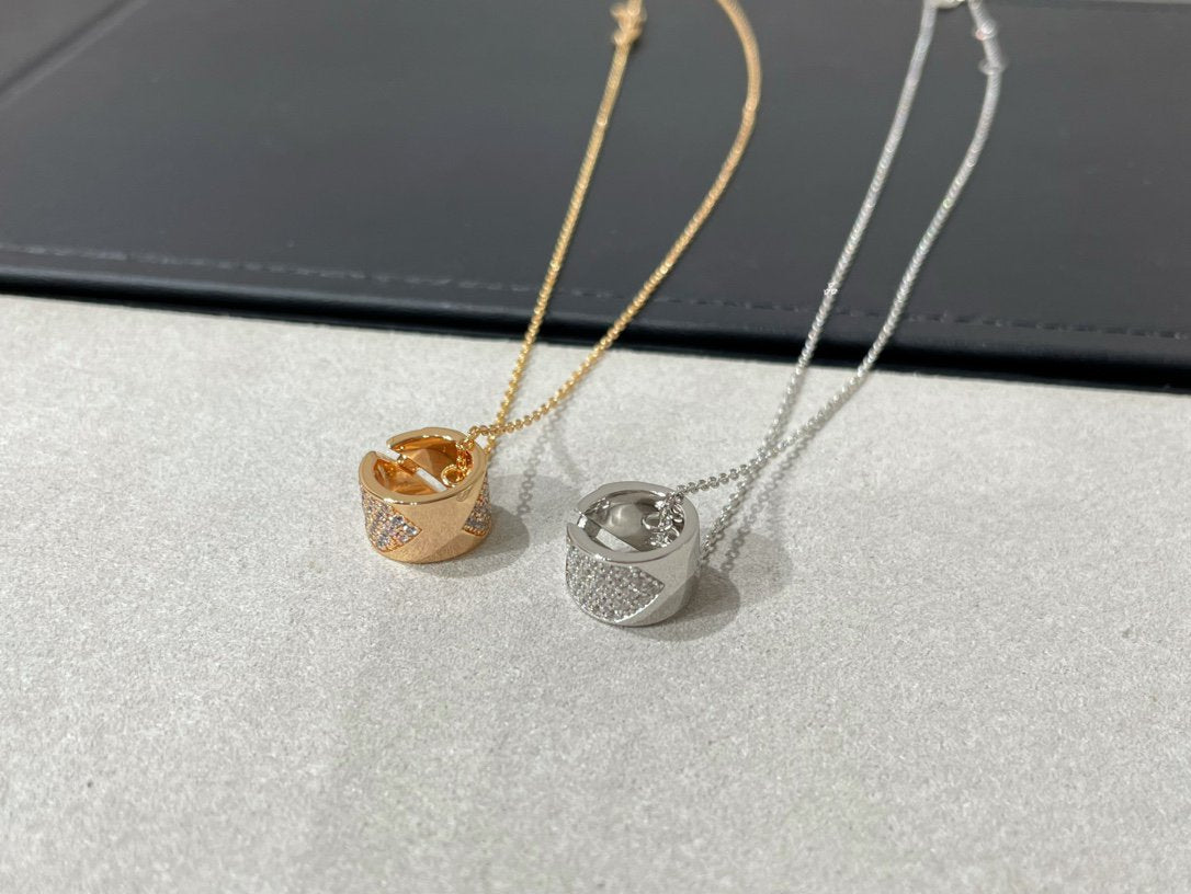 [LUXE JEWELRY]LIENS EVIDENCE DIAMOND PAVED NECKLACE