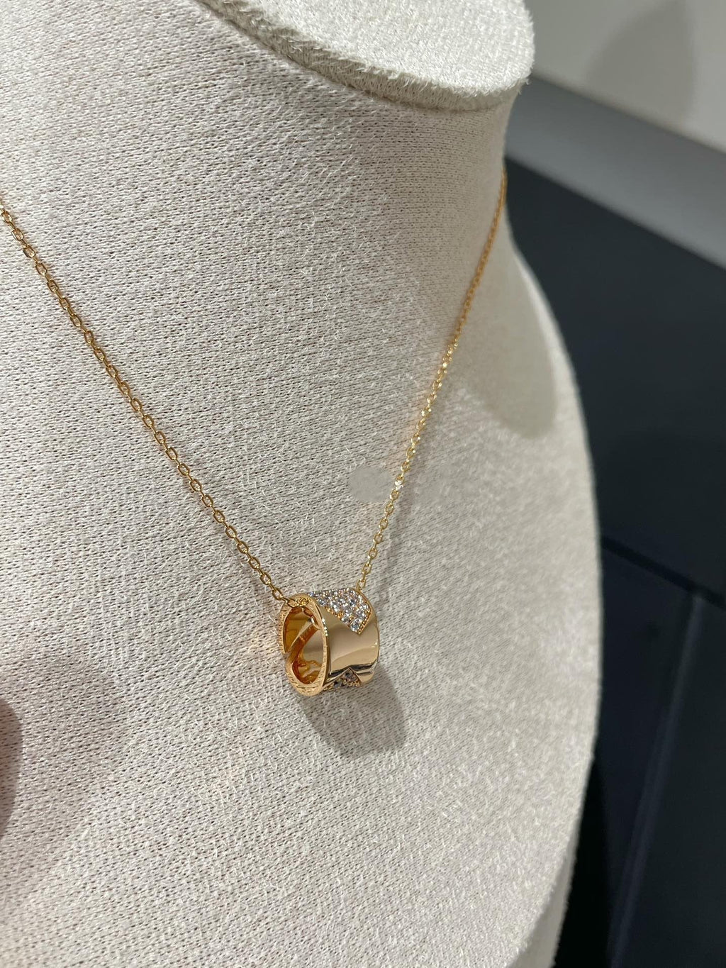 [LUXE JEWELRY]LIENS EVIDENCE DIAMOND PAVED NECKLACE