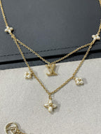 [LUXE JEWELRY]FLOWERGRAM GOLD MOP DOUBLE ROW NECKLACE