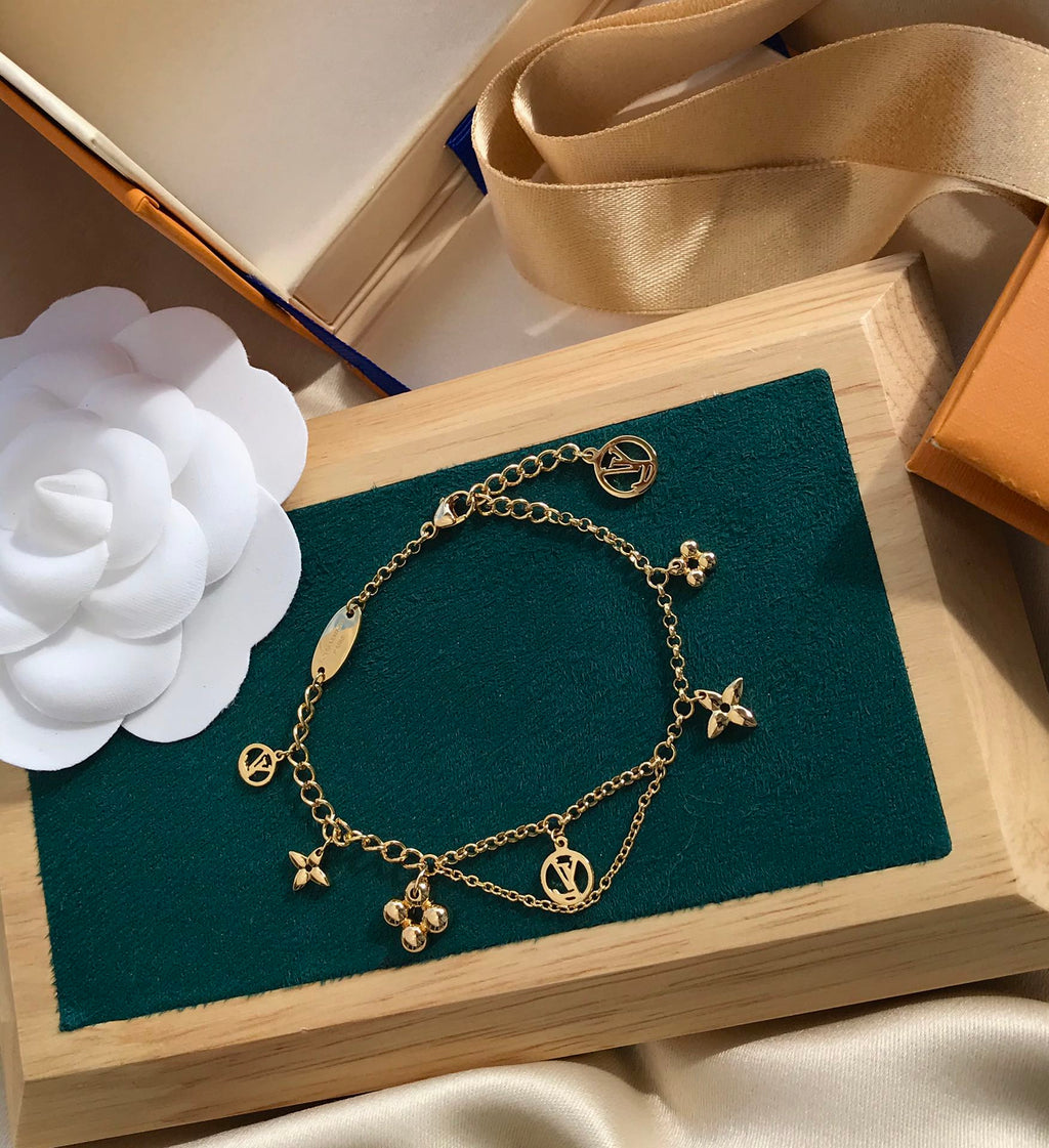 [LUXE JEWELRY]BLOOMING PINK GOLD MOP BRACELET