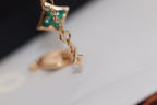 [LUXE JEWELRY]STAR AND SUN 4 MOTIF PINK GOLD MALACHITE BRACELET