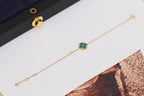 [LUXE JEWELRY]STAR AND SUN 4 MOTIF PINK GOLD MALACHITE BRACELET