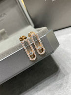 [LUXE JEWELRY]MOVE UNO STUD DIAMOND PAVED EARRINGS