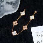 [LUXE JEWELRY]CLOVER WHITE PEARL MOP 5 MOTIF BRACELET COLLECTION