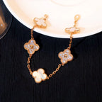 [LUXE JEWELRY]CLOVER WHITE PEARL MOP 5 MOTIF BRACELET COLLECTION
